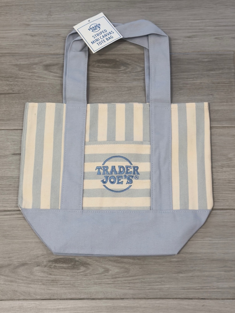 Trader Joe’s Striped Mini Canvas Tote Bag - Picture 3 of 6
